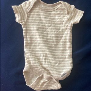Carter’s newborn onesie brown and white striped